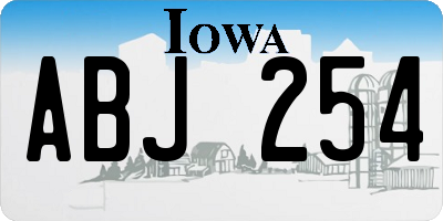 IA license plate ABJ254