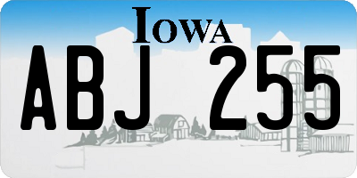 IA license plate ABJ255