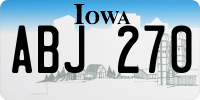 IA license plate ABJ270