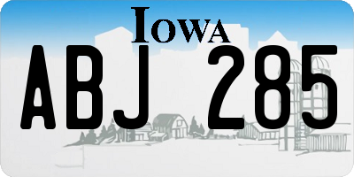 IA license plate ABJ285