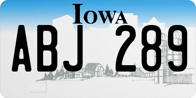IA license plate ABJ289