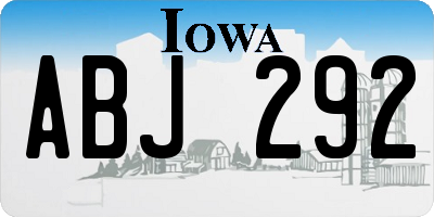 IA license plate ABJ292