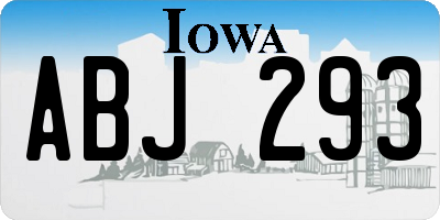 IA license plate ABJ293