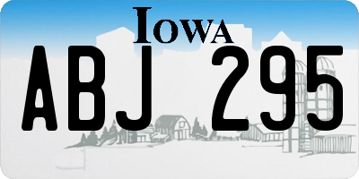 IA license plate ABJ295