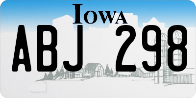 IA license plate ABJ298