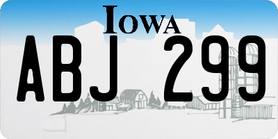 IA license plate ABJ299