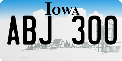IA license plate ABJ300