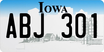 IA license plate ABJ301