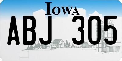 IA license plate ABJ305