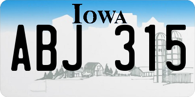 IA license plate ABJ315