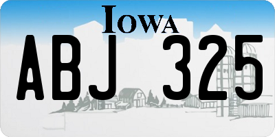 IA license plate ABJ325
