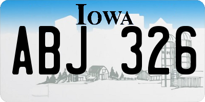 IA license plate ABJ326