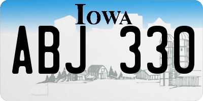 IA license plate ABJ330