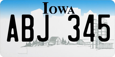 IA license plate ABJ345