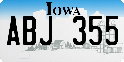 IA license plate ABJ355
