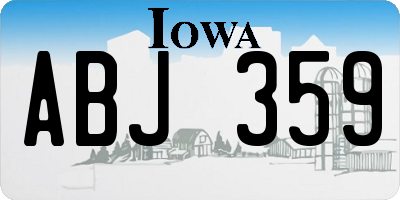 IA license plate ABJ359