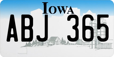 IA license plate ABJ365