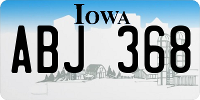 IA license plate ABJ368