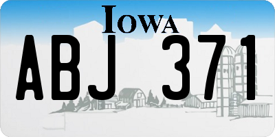 IA license plate ABJ371