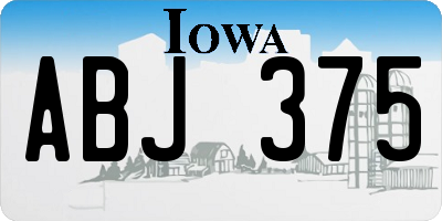 IA license plate ABJ375