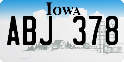 IA license plate ABJ378