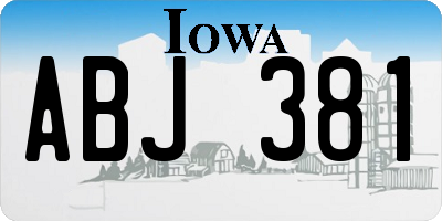IA license plate ABJ381