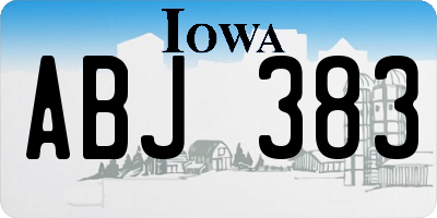 IA license plate ABJ383