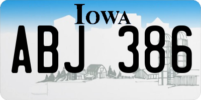 IA license plate ABJ386