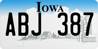 IA license plate ABJ387
