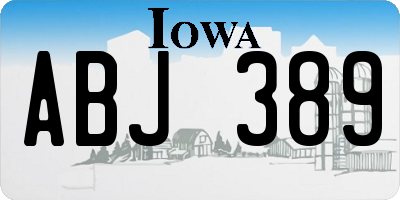 IA license plate ABJ389