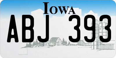 IA license plate ABJ393
