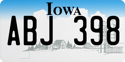 IA license plate ABJ398