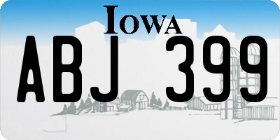 IA license plate ABJ399