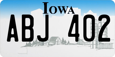 IA license plate ABJ402