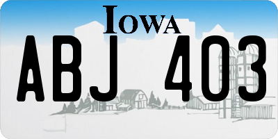 IA license plate ABJ403
