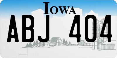 IA license plate ABJ404