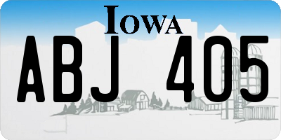 IA license plate ABJ405