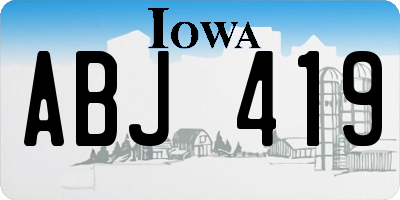IA license plate ABJ419