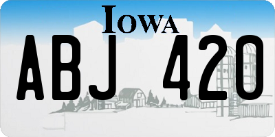 IA license plate ABJ420