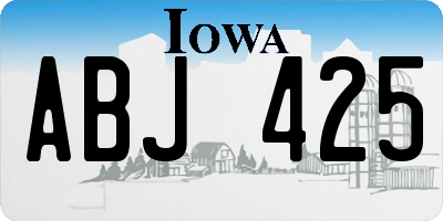 IA license plate ABJ425