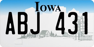 IA license plate ABJ431