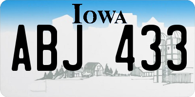 IA license plate ABJ433