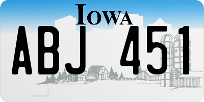 IA license plate ABJ451
