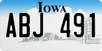 IA license plate ABJ491