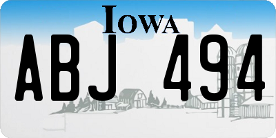 IA license plate ABJ494