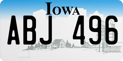 IA license plate ABJ496