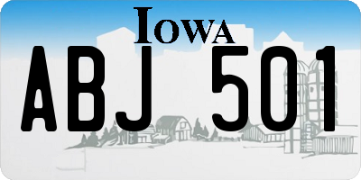 IA license plate ABJ501