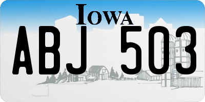 IA license plate ABJ503