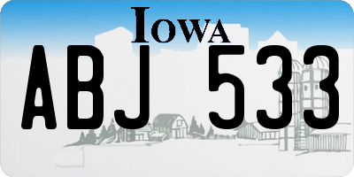IA license plate ABJ533