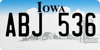 IA license plate ABJ536